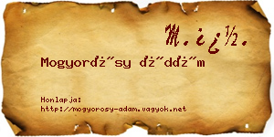 Mogyorósy Ádám névjegykártya